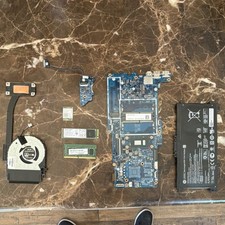 HP Motherboard, Battery, Fan, RAM, SSD, Wi-Fi card, screws included picture
