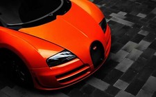 Cars orange bugatti sport Desk Mat Stitched picture