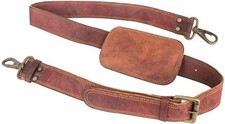 Leather Adjustable Padded Replacement Shoulder Strap  Metal Swivel Hooks1 picture