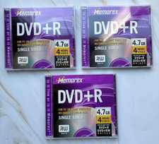 NEW Memorex DVD+R Discs 3 Pack 4.7GB 4 Hours Blank Burnable DVDs picture