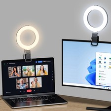 Webcam Light for Monitor Clip On Ring Light 6 inch Video Conference Computer picture