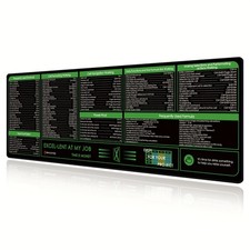 EXCOVIP Large Non-Slip Rubber Mouse Pad with Excel Shortcut Keys - Washable, E picture