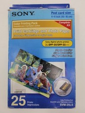Sony SVM-25LS Color Ink Cartridge & Photo Paper Sheets x25 - NEW, Open Box picture