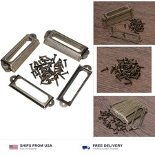 20pc antique brass drawer label pull frame handle tag holder 60x17mm bronze picture
