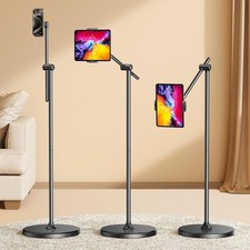 [Height-Adjustable & 360° Rotation Tablet Floor Stand Stable Base, Aluminum A... picture