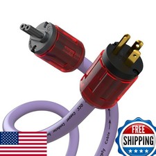Preffair HiFi Purple IEC Power Cable OCC Copper AC Mains Supply Power Cord 24K picture