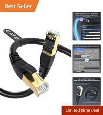 Cat 8 Ethernet Cable 6FT - Heavy-Duty, 2000MHz, Gold-Plated for All Devices picture
