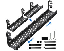 Bandeja metálica para gestión de cables con abrazadera, soporte retráctil para r picture