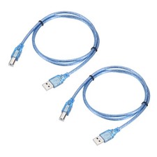 Printer Cable 3.3ft Square USB A to USB B 2.0 Male Cable Pack of 2 Blue picture