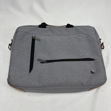 PKG Est. 2009 Toronto Canada Light Gray Canvas Laptop Messenger Bag Briefcase picture