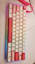 Drop Carina Mechanical Keyboard Kit 61-Keys Clear With Extra Caps RGB pink White picture
