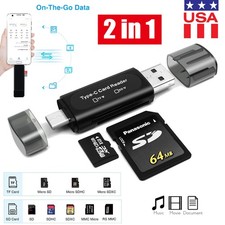 1/2*SD Card Reader, High-Speed USB C to Micro SD Card Adapter USB 3.0 Dual Slots picture
