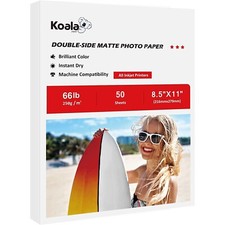 Lot 50-200 Koala Double Sided Matt Photo Paper 8.5x11 66lb Cardstock Inkjet 250g picture