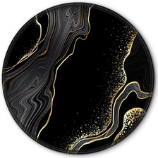 Mouse Pad, Marble Theme round Non-Slip Rubber Mousepad with Stitched Edges for W picture