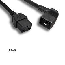 [Lot10] 10Ft 12 AWG AC Power Cable LeFt Angled C20 to C19 20A/250V SJT PDU/UPS picture