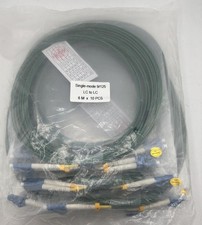 LOT OF 10 FIBER OPTIC PATCH CABLES G657A1 9/125 LC UPC-LC UPC DX SM 2.0 6M GREEN picture