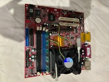 VINTAGE ECS P4S5MG/GL+ MOTHERBOARD / INTEL P4 2.4 CPU + 262 MEG RAM picture