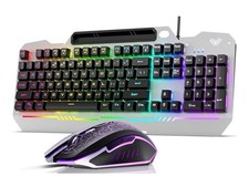 Keyboard, T102 104 Keys Gaming Keyboard and Mouse Combo with RGB Backlit Number picture