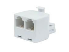 Monoprice RJ11 6P4C Modular T-Adapter Male to 2x Female, Straight, White picture