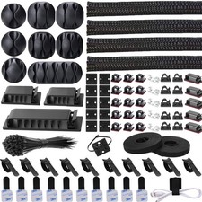 192 PCS Elegant Cable Management Kit with Eco-Friendly Organizers and Clips picture