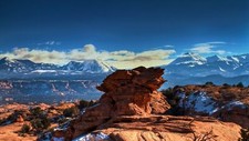Landscape nature clouds mountains stones snowy peak utah Custom Gaming Mat Desk picture