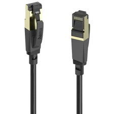 Hama 202001 00 RJ45 Network Cable, Cat 8 S/FTP Patch Cable 1.5m Black 1pc picture