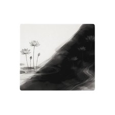Minimalist Lotus Flower Zen Duality Gaming Mouse Pad Extended Desk Mat Ink Art picture