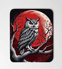 Moonlit Night Owl Gothic Art Desk Mouse Pad 8