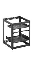 ynVISION.DESIGN 15U AV Open Frame Sever Rack w/ 1U and 2U Shelf | Leveling Feet picture