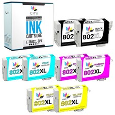 8PK 802XL Black Color Replacement Ink Cartridges for Epson T802XL 802 XL Combo picture