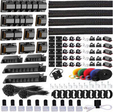 Cable Management Kit 327 Pieces with Sleeves Clips Straps Ties Mounts for picture