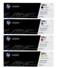 HP 201X CMYK Toner Set 4 Pack High Yield Genuine OEM Color LaserJet Pro M277dw picture