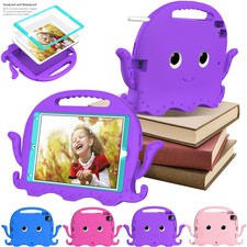 For iPad 5th 6th 7th 8th 9th 10th 11th Gen Kids Cartoon Stand Handle Case Cover picture