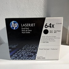 HP CC364XD 64X Black Toner Cartridge Dual Pack Genuine Brand New Sealed 2 Pack picture