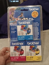 Genuine Brother LC41Y LC41M Ink Cartridges LC41C Cyan, Yellow & Magenta. picture