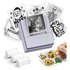 Sticker Printer PM290 Mini Printer Bluetooth Sticker Maker Machine 3 Paper Rolls picture