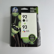 HP 92 Black/93 Tri-color Ink Cartridges Combo Pack- New EXP 01/17 Open Box picture