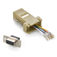 20 Pack of DB9 Female to RJ11/12 (6 wire) Modular Adapter Ivory picture