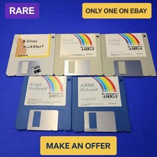 Rare Commodore Amiga A3000 Kickstart Workbench 2.04 System Disks 5 Pack picture