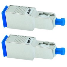 2 Pcs 2dB SC UPC Connector Fiber Optic Optical Single Mode Attenuator Metal Blue picture