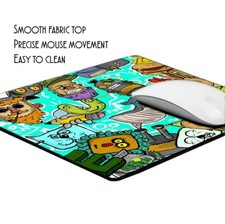 Colorful Abstract Cartoon Cat Whale Pencil And Other Weird Designs Mouse Pad picture