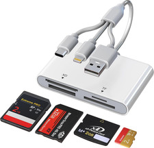 Memory Stick Pro Duo Adapter - 4In1 SD/TF/XD/MS Reader to USB C/A/Lightning picture