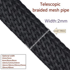 10M Black Braided Cable Sleeving PET Nylon Wrapping Cable Casing Cable Sleeves W picture
