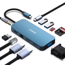BENFEI 11-in-1 USB C Hub Triple Display Docking Station Dual HDMI, VGA, 3*USB... picture