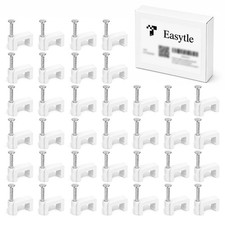 Cable Clips Nail in Cable Clips 100 Pcs 8mm Flat Ethernet Cable Wall Clips Ca... picture