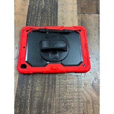 Seymac Rugged Tablet Case Red Black Shockproof Rotating Kickstand Hand Strap picture