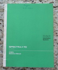 Vintage SPECTRA 70 RCA All Systems COBOL Reference Manual Dated 1969 picture