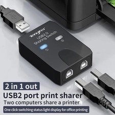 USB Printer Sharing Switch 2 Computers 1 Printer Splitter USB 2.0 picture