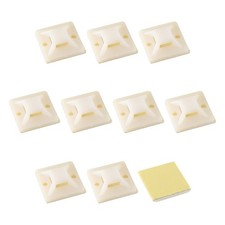 Cable Fixing Base Self-Adhesive Wire Tie 0.24 Inch / White, Yellow/ 60 Pcs picture