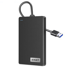 EAGET USB-AExternal Hard Drive Enclosure 2.5' HDD SSD SATA 6Gbps Tool-Free Case picture